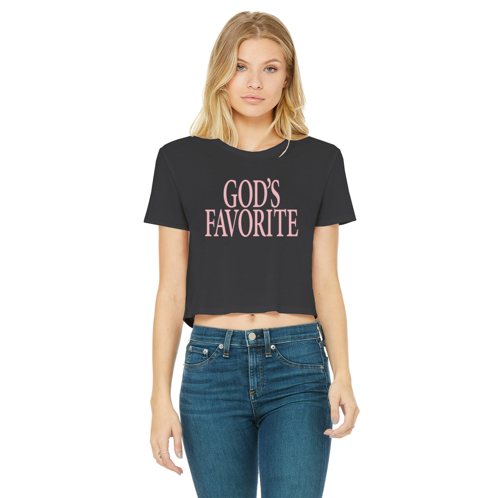 God's Favorite Classic Women's Cropped Raw Edge T-Shirt