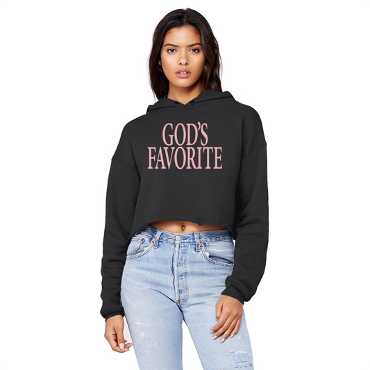 God's Favorite Cropped Raw Edge Boyfriend Hoodie