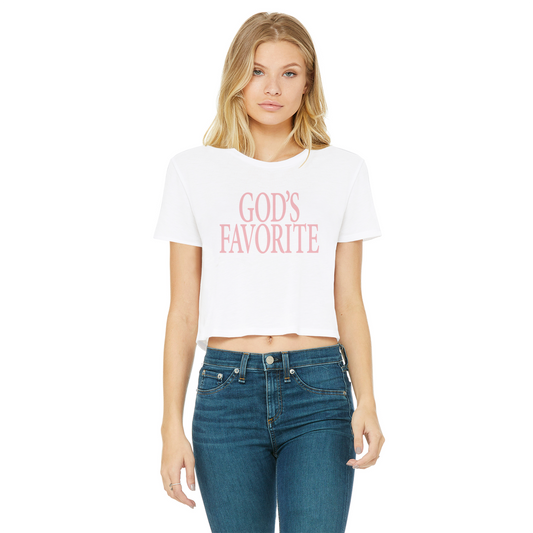 God's Favorite Classic Women's Cropped Raw Edge T-Shirt